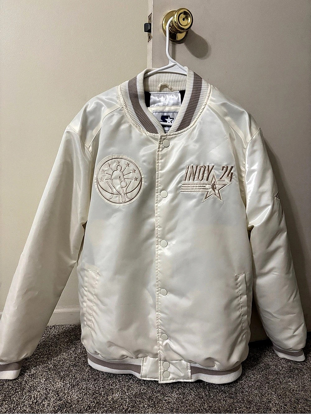 Starter Indy 24 All-Star 2024 Varsity Bomber White XL